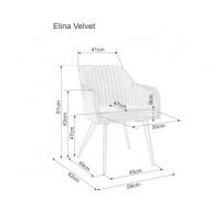 Scaun Tapitat ELINA VELVET Genarom SN Gri / Tap 72